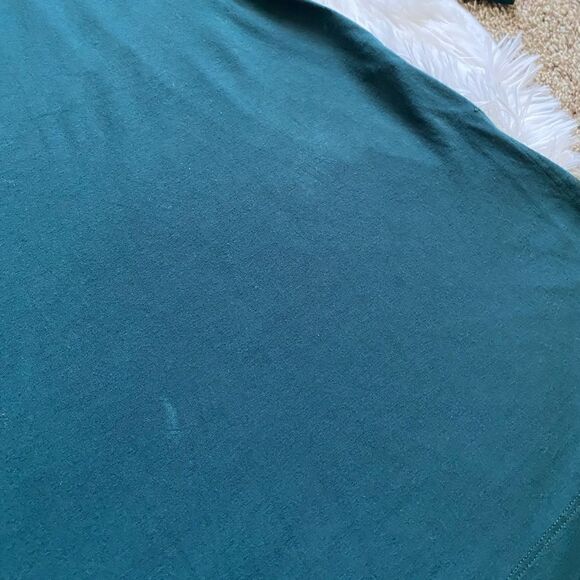 Eileen Fisher Stretchy Jersey Knit Dress Dark Teal Blue Womens Size Large - Picture 10 of 10